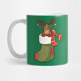 Christmas Stocking X-Mas Pajama Who Loves Reindeer In Socks Mug